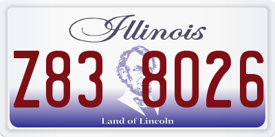 IL license plate Z838026