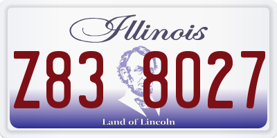 IL license plate Z838027