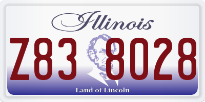 IL license plate Z838028