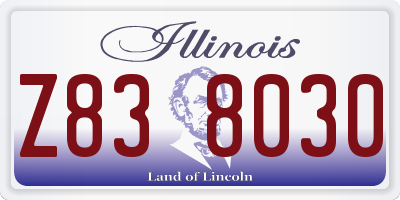 IL license plate Z838030
