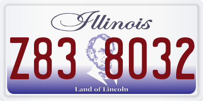 IL license plate Z838032