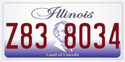 IL license plate Z838034
