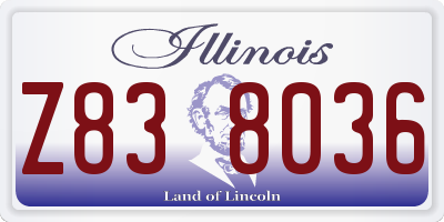 IL license plate Z838036