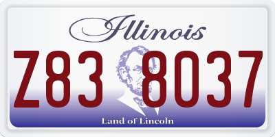 IL license plate Z838037
