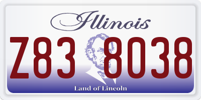 IL license plate Z838038