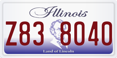 IL license plate Z838040