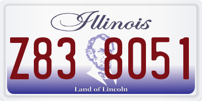 IL license plate Z838051