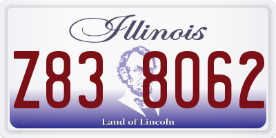 IL license plate Z838062