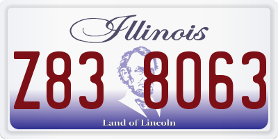 IL license plate Z838063