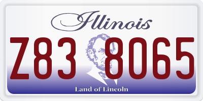 IL license plate Z838065