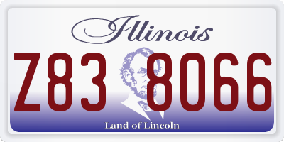 IL license plate Z838066
