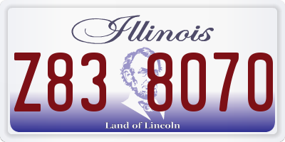 IL license plate Z838070