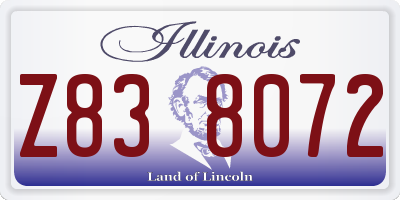 IL license plate Z838072