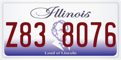 IL license plate Z838076