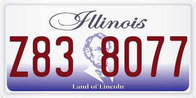 IL license plate Z838077