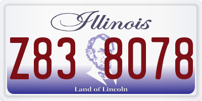 IL license plate Z838078