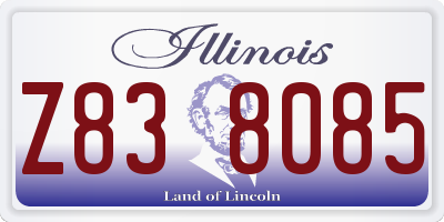 IL license plate Z838085