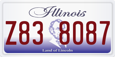 IL license plate Z838087