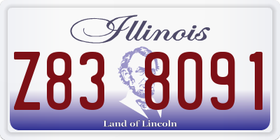 IL license plate Z838091