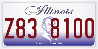 IL license plate Z838100