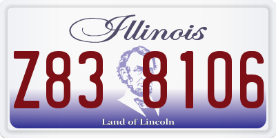IL license plate Z838106