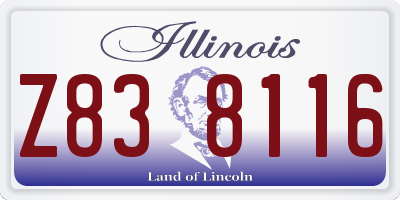 IL license plate Z838116