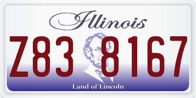IL license plate Z838167
