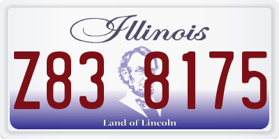 IL license plate Z838175