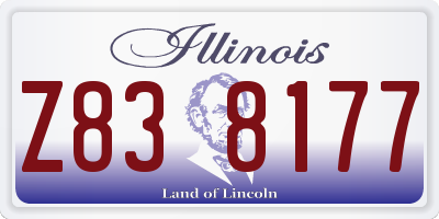 IL license plate Z838177