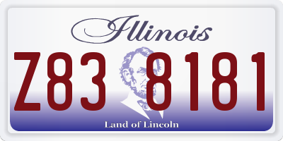IL license plate Z838181