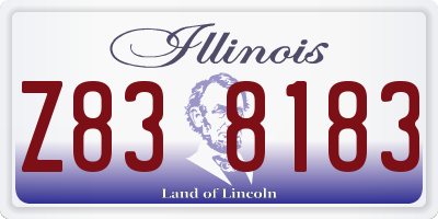 IL license plate Z838183