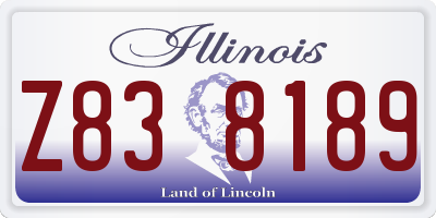 IL license plate Z838189
