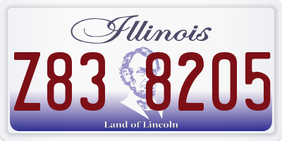 IL license plate Z838205