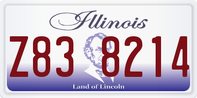 IL license plate Z838214