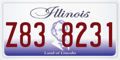 IL license plate Z838231