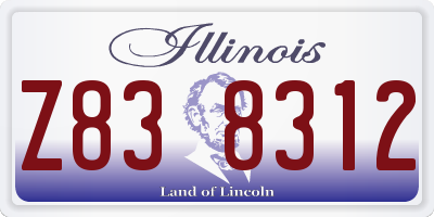 IL license plate Z838312