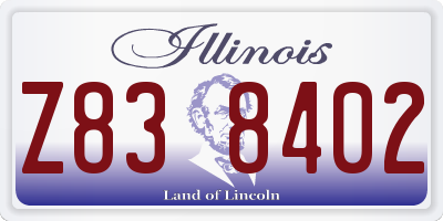 IL license plate Z838402