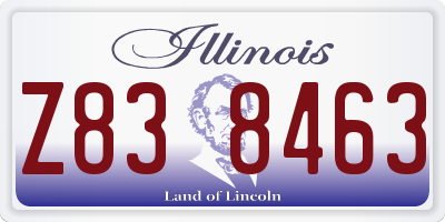IL license plate Z838463