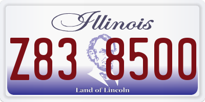 IL license plate Z838500