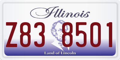 IL license plate Z838501
