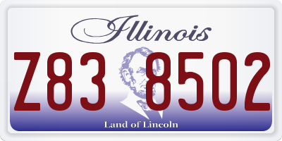 IL license plate Z838502