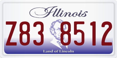 IL license plate Z838512