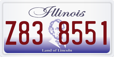 IL license plate Z838551