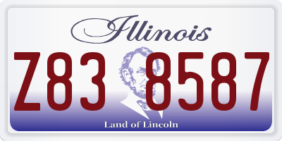 IL license plate Z838587