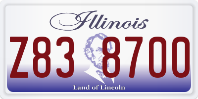 IL license plate Z838700