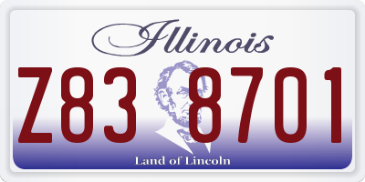 IL license plate Z838701