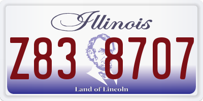 IL license plate Z838707