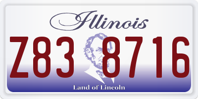 IL license plate Z838716