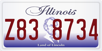 IL license plate Z838734
