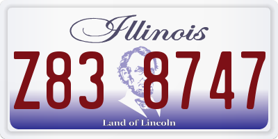 IL license plate Z838747